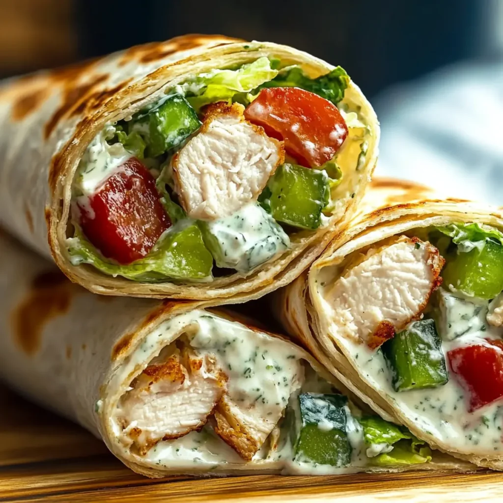 Creamy & Juicy Chicken Caesar Salad Wrap