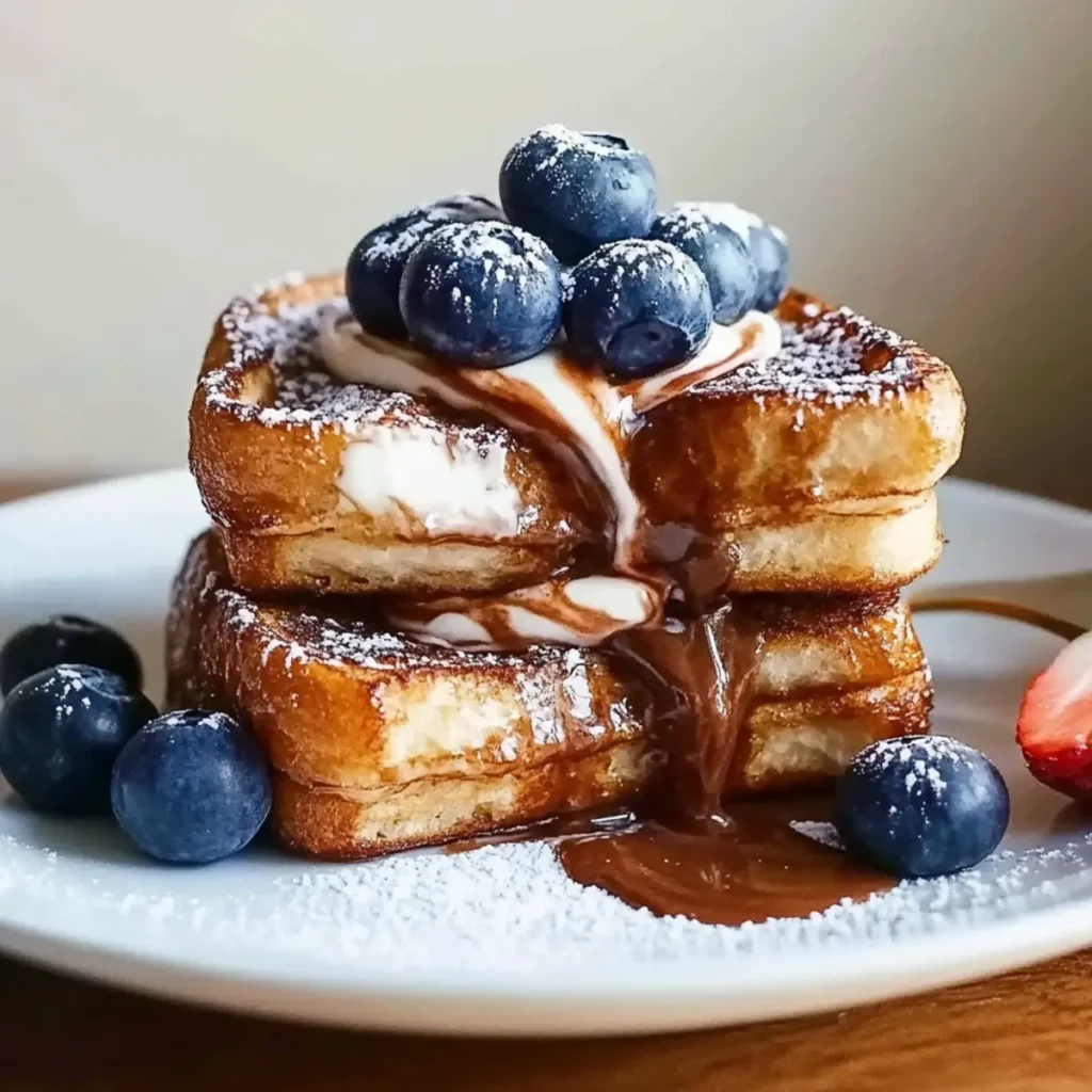 Delicious Churro Stuffed French Toast with Nutella Recipe