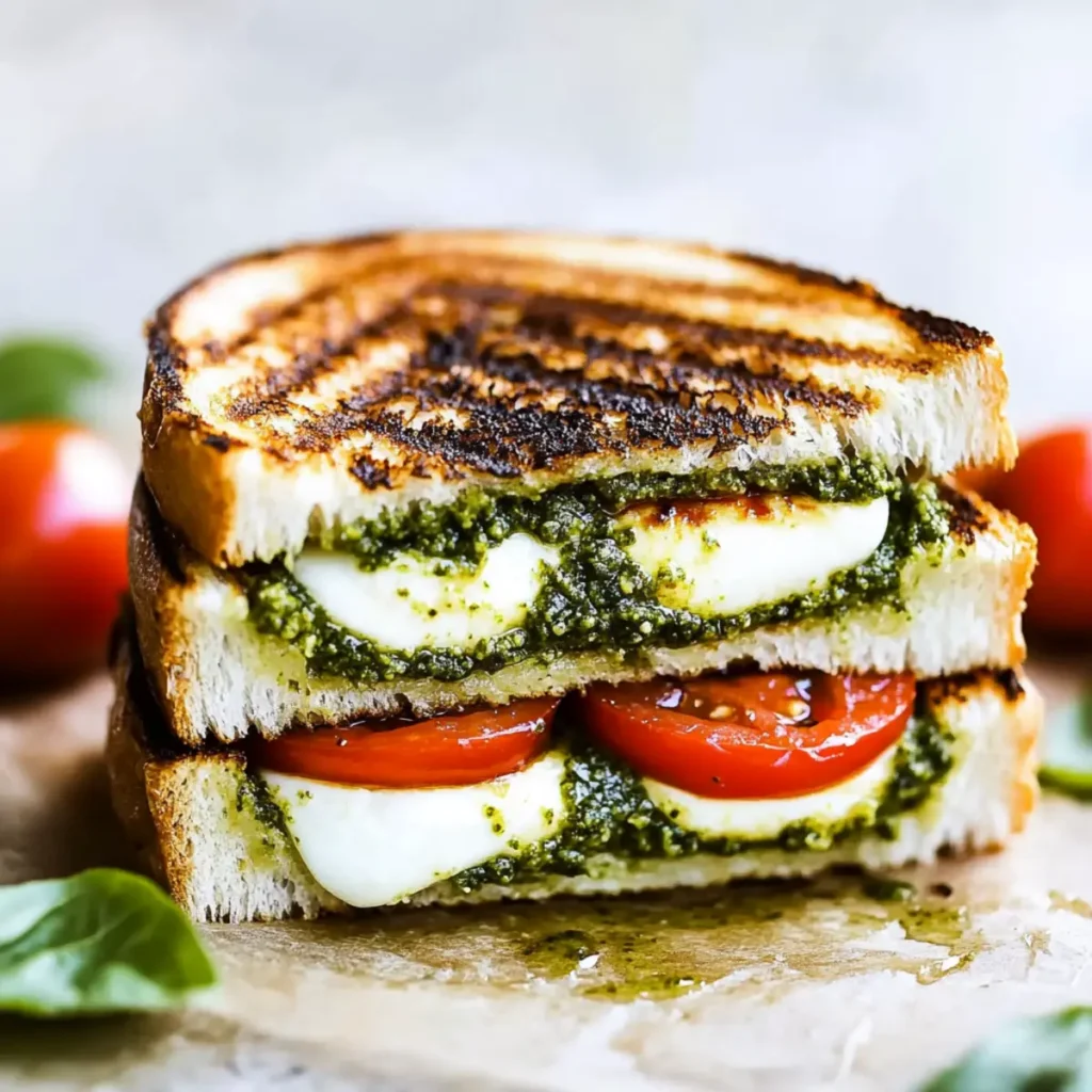Delicious Pesto Caprese Grilled Cheese
