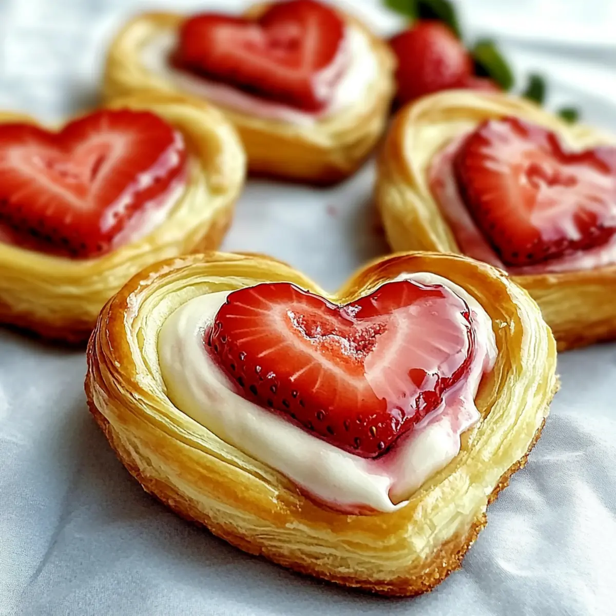 Strawberry Cream Cheese Heart Danishes