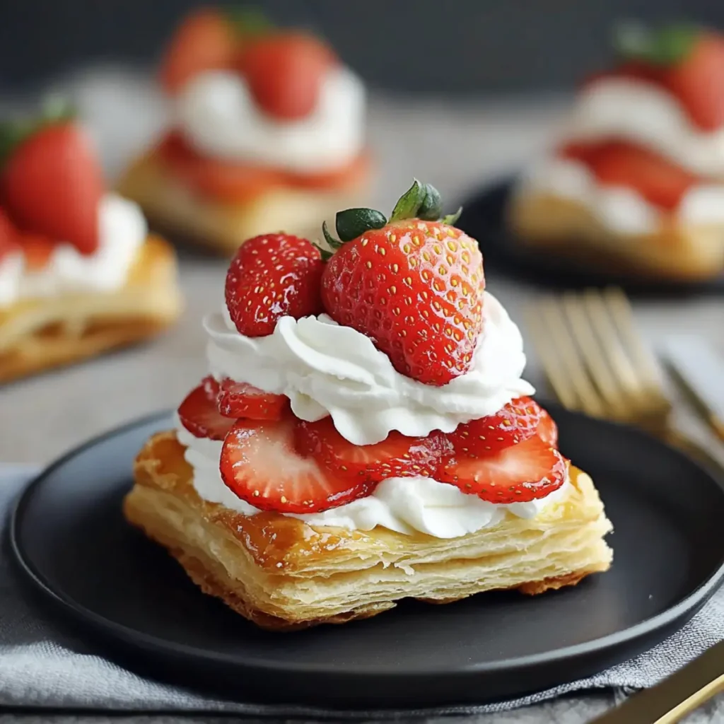Delicious Strawberry & Cream Puff Pastries