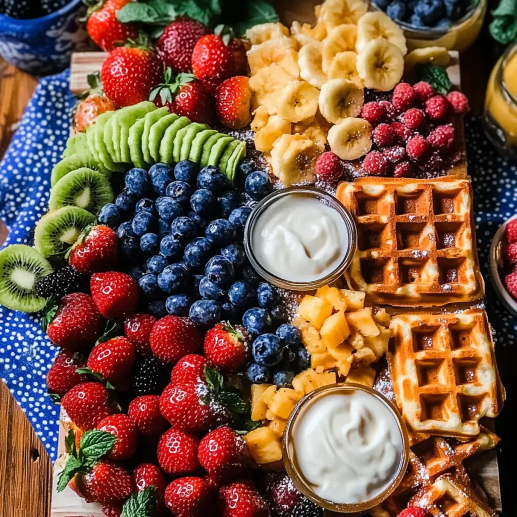 Delicious Waffle Brunch Board with Fresh Fruit
