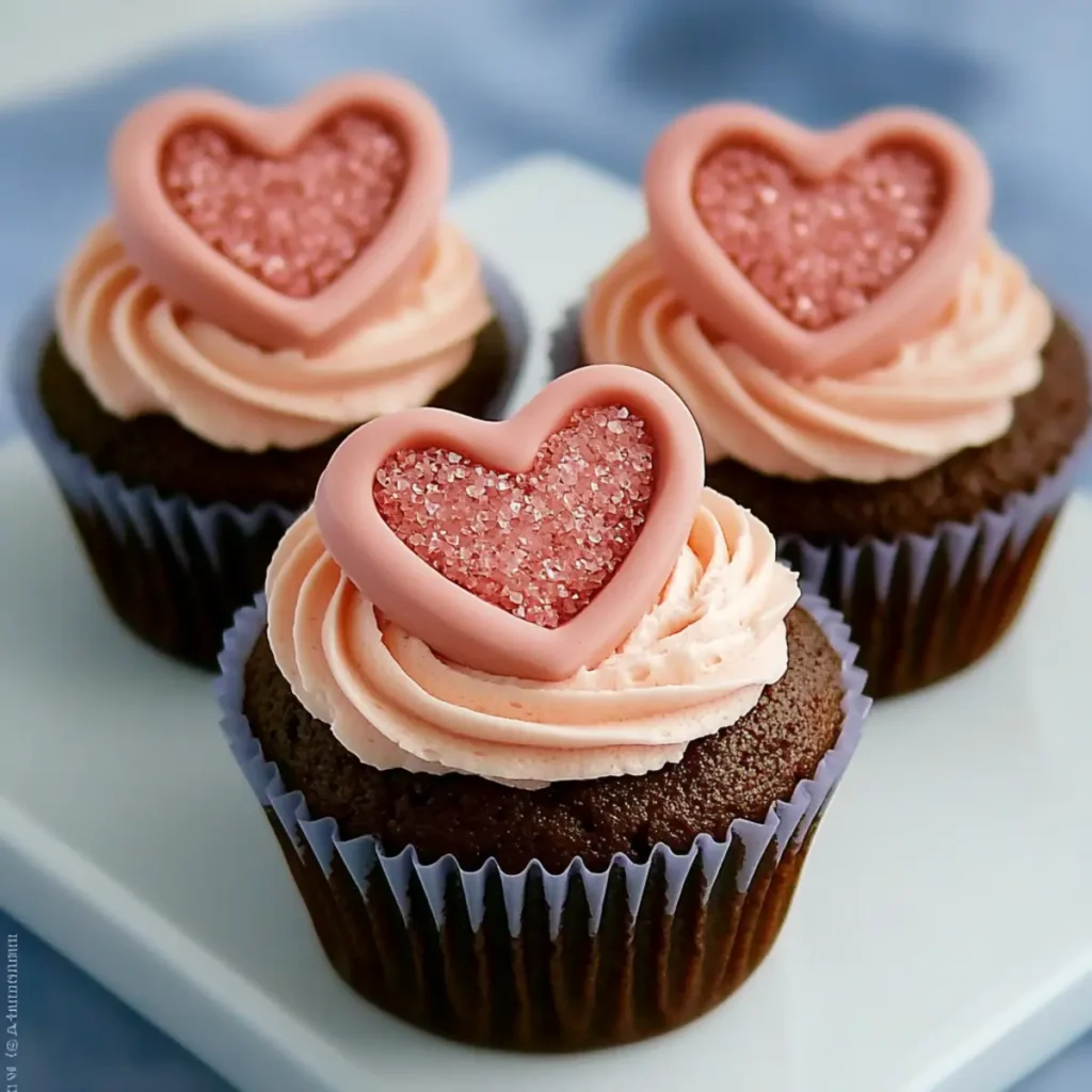 Delicious Valentine's Day Cupcakes with Heart-Shaped Buttercream