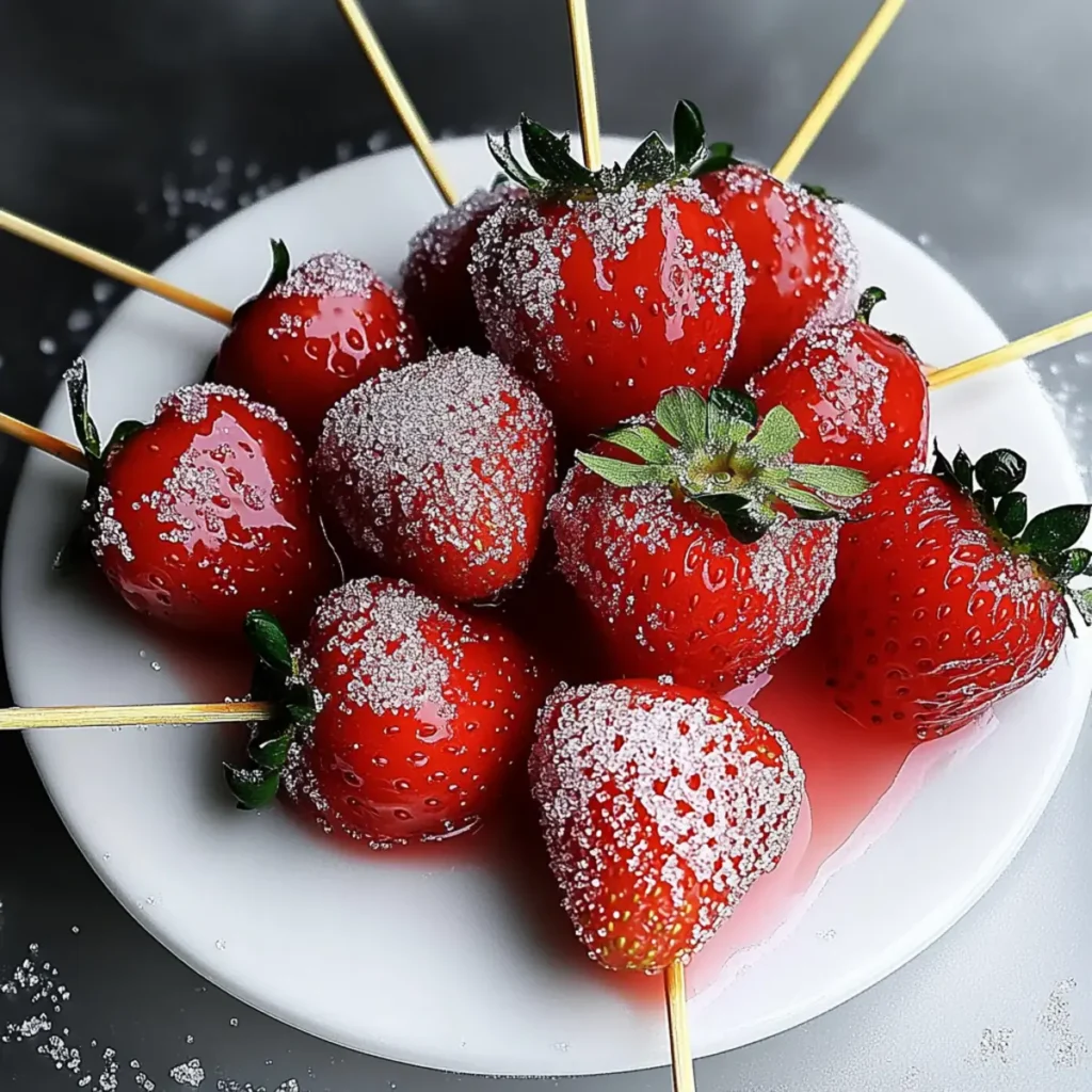 Sugared (Tanghulu-style) Strawberries