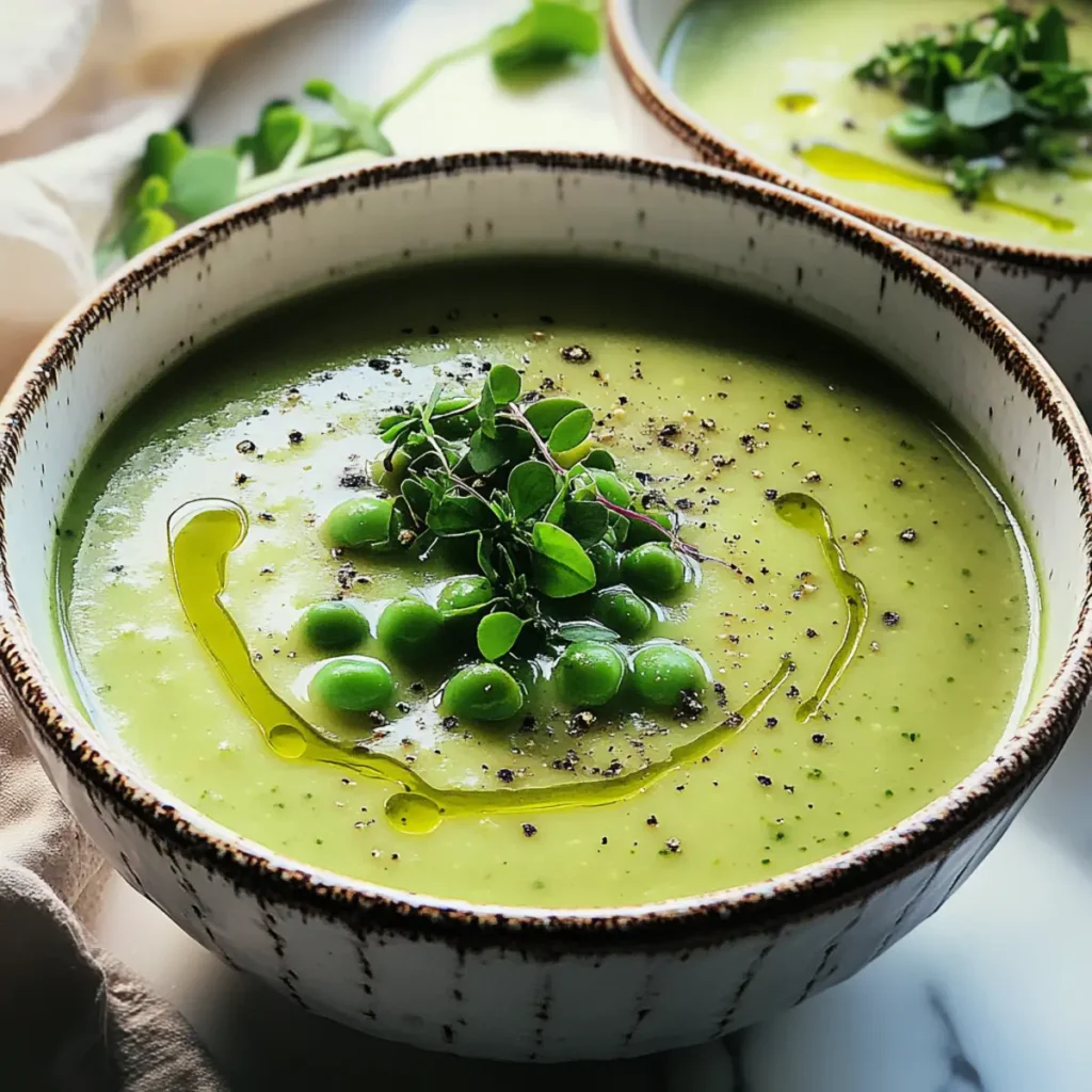 Herby Broccoli Pea Soup