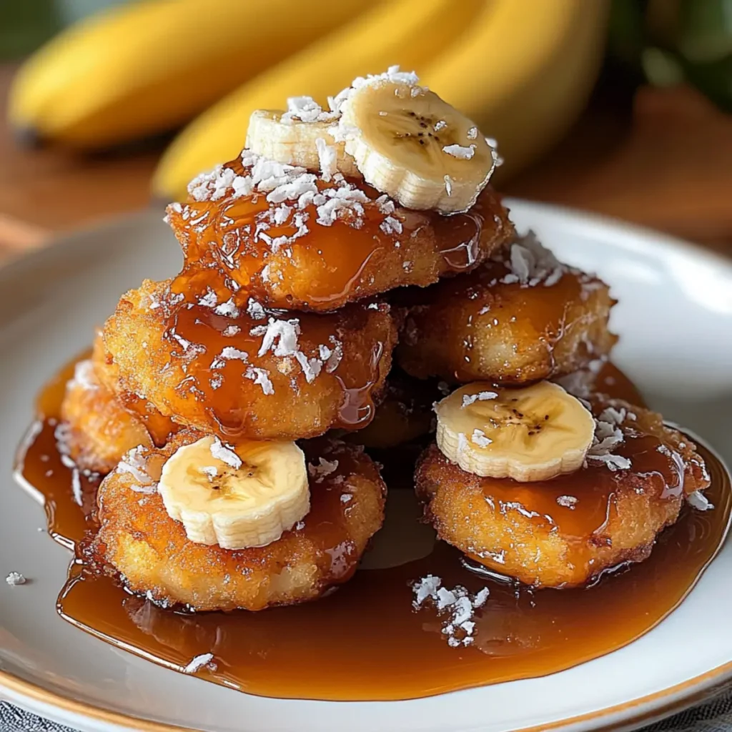 Banana and Coconut Caramel Fritters