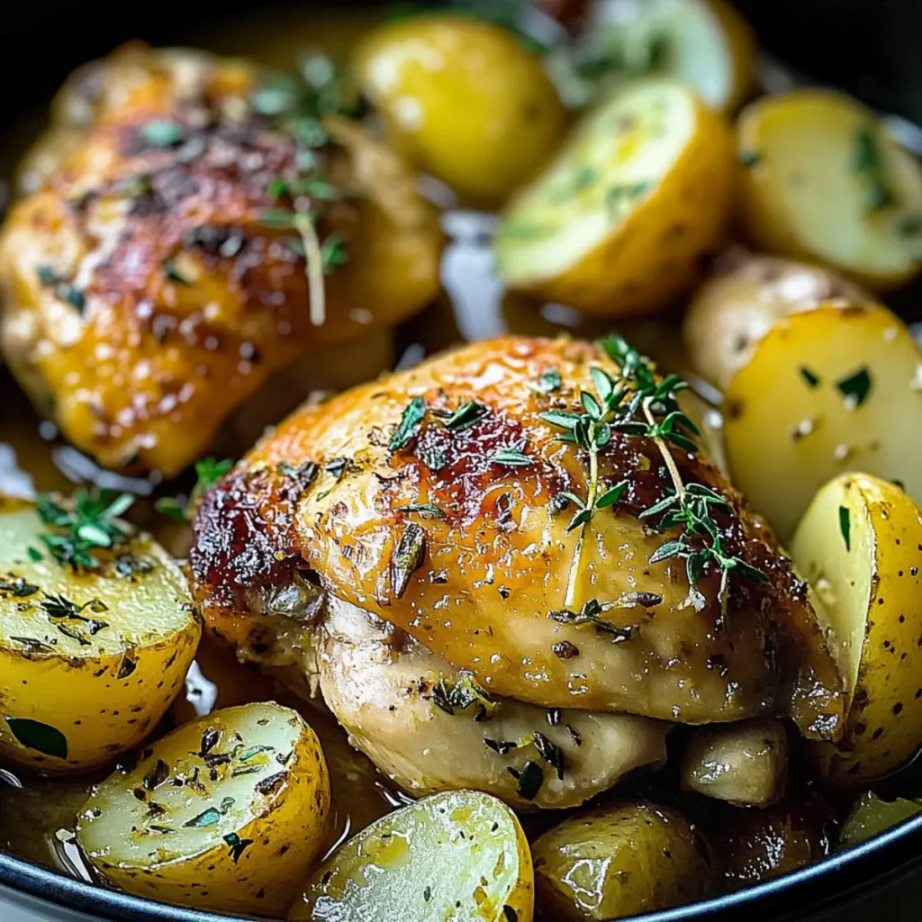 Greek Slow Cooker Lemon Chicken and Potatoes