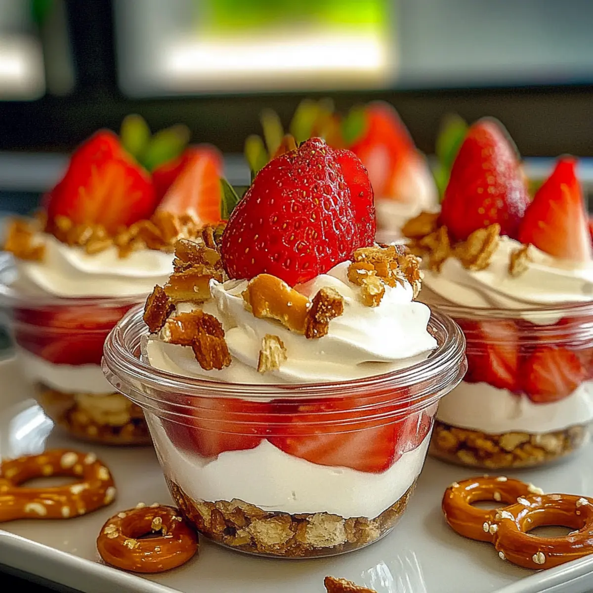 Strawberry Pretzel Salad Cups