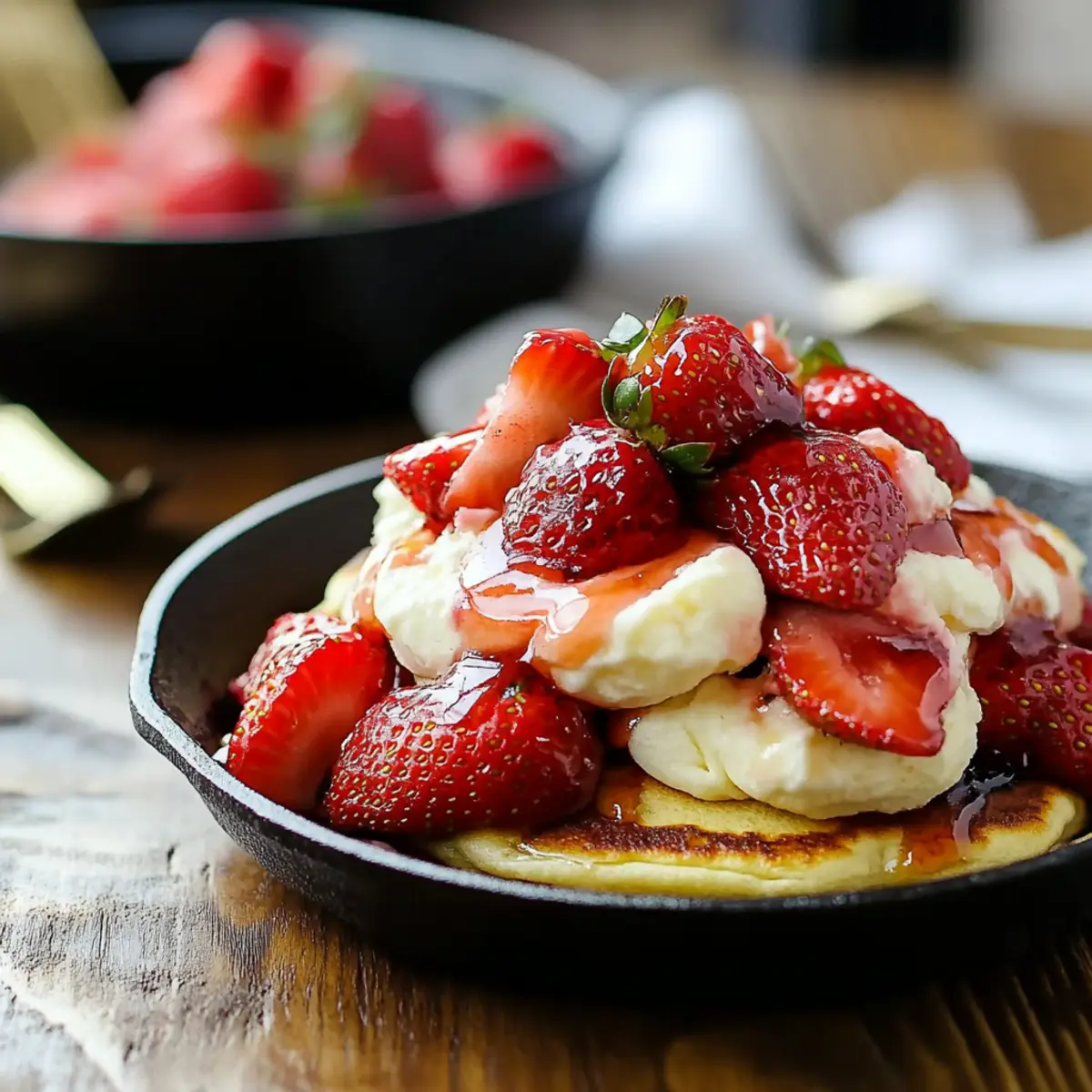 Strawberry Shortcake Pancake Skillet